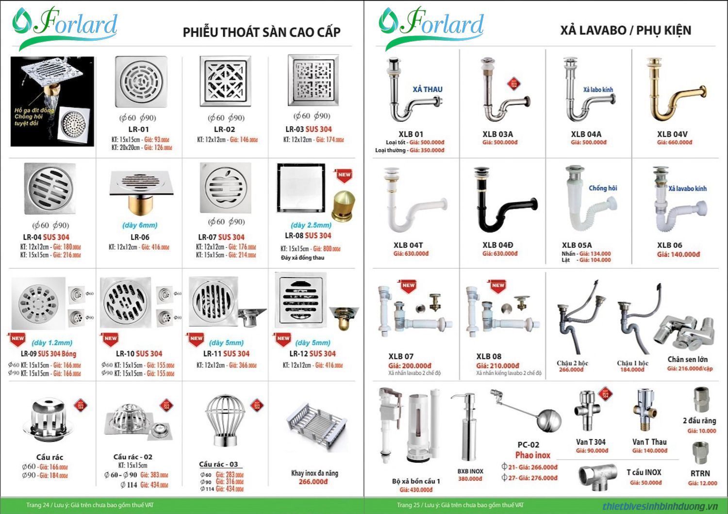 Thiết bị vệ sinh FORLARD Catalogue và Bảng giá mới nhất /Page 12
